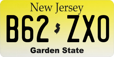 NJ license plate B62ZXO