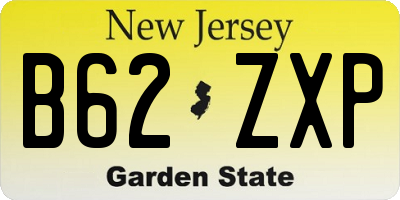 NJ license plate B62ZXP