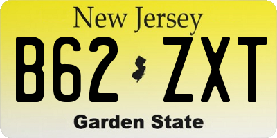 NJ license plate B62ZXT