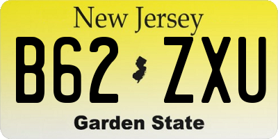NJ license plate B62ZXU