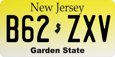 NJ license plate B62ZXV