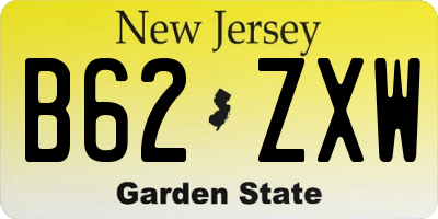 NJ license plate B62ZXW