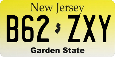 NJ license plate B62ZXY