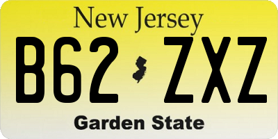 NJ license plate B62ZXZ