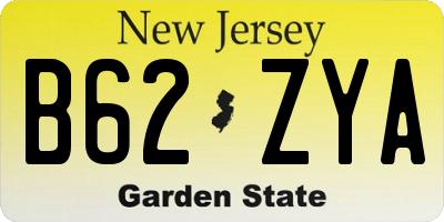 NJ license plate B62ZYA