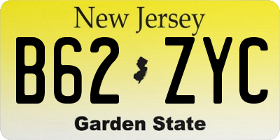 NJ license plate B62ZYC