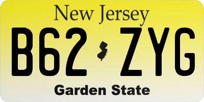 NJ license plate B62ZYG