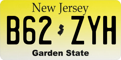NJ license plate B62ZYH