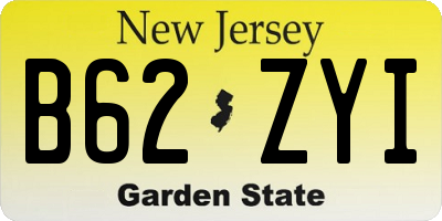NJ license plate B62ZYI