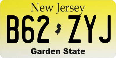 NJ license plate B62ZYJ