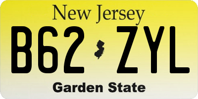 NJ license plate B62ZYL