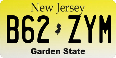 NJ license plate B62ZYM