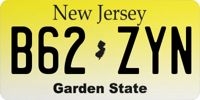 NJ license plate B62ZYN