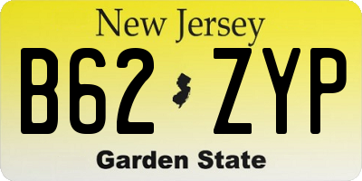 NJ license plate B62ZYP