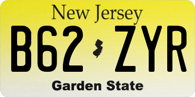 NJ license plate B62ZYR