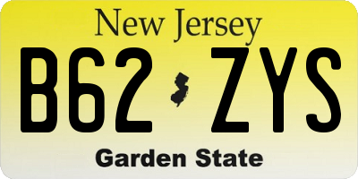 NJ license plate B62ZYS