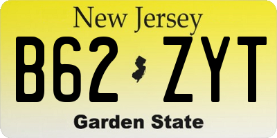 NJ license plate B62ZYT