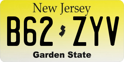 NJ license plate B62ZYV