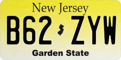 NJ license plate B62ZYW