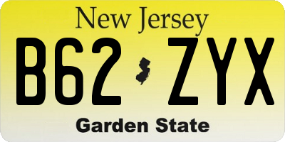 NJ license plate B62ZYX