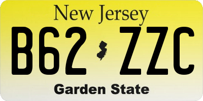 NJ license plate B62ZZC