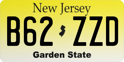 NJ license plate B62ZZD