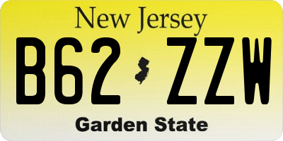 NJ license plate B62ZZW