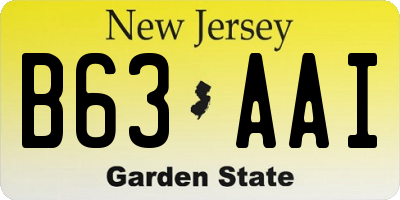 NJ license plate B63AAI