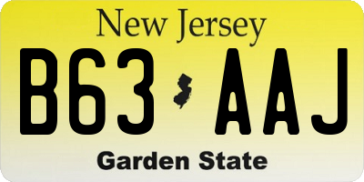 NJ license plate B63AAJ