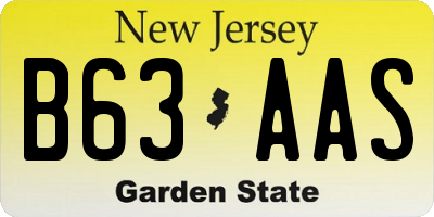 NJ license plate B63AAS