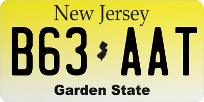 NJ license plate B63AAT