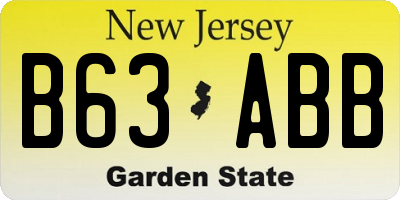 NJ license plate B63ABB