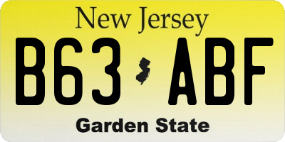 NJ license plate B63ABF