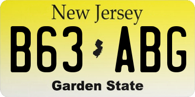 NJ license plate B63ABG