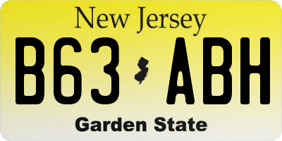 NJ license plate B63ABH