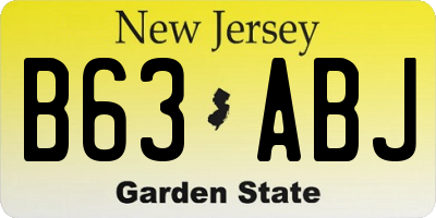 NJ license plate B63ABJ