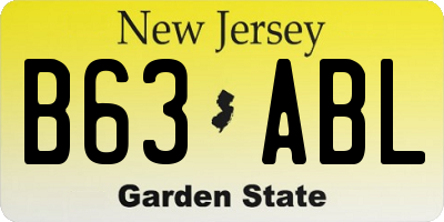 NJ license plate B63ABL