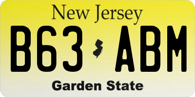 NJ license plate B63ABM