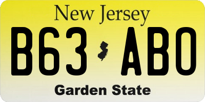 NJ license plate B63ABO