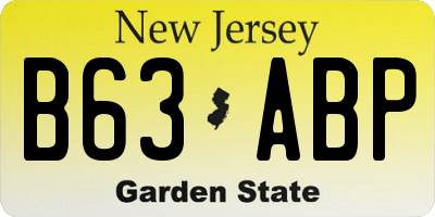 NJ license plate B63ABP