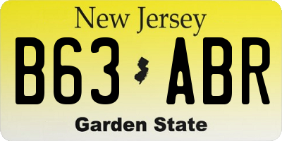 NJ license plate B63ABR
