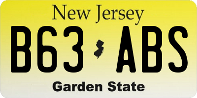 NJ license plate B63ABS
