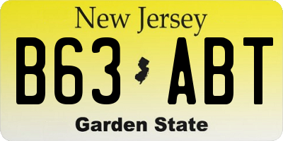 NJ license plate B63ABT