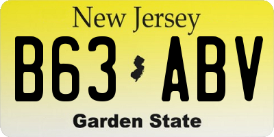 NJ license plate B63ABV
