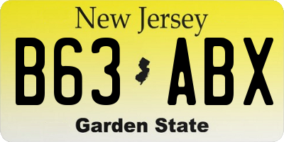 NJ license plate B63ABX
