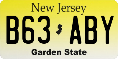 NJ license plate B63ABY