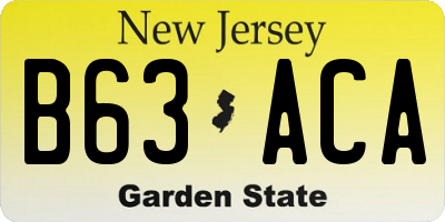 NJ license plate B63ACA