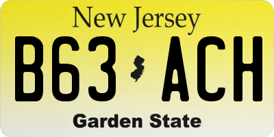 NJ license plate B63ACH