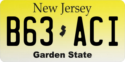 NJ license plate B63ACI