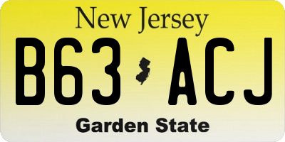 NJ license plate B63ACJ